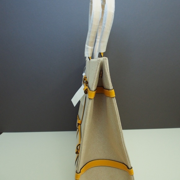 Tory Burch Ella Canvas Quadrant Knot Tote - Picture 5 of 9